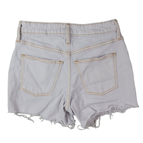 Universal Thread Vintage Midi Denim Shorts Blue Light Acid Wash SZ 0 25R Cut Off - Picture 5 of 9